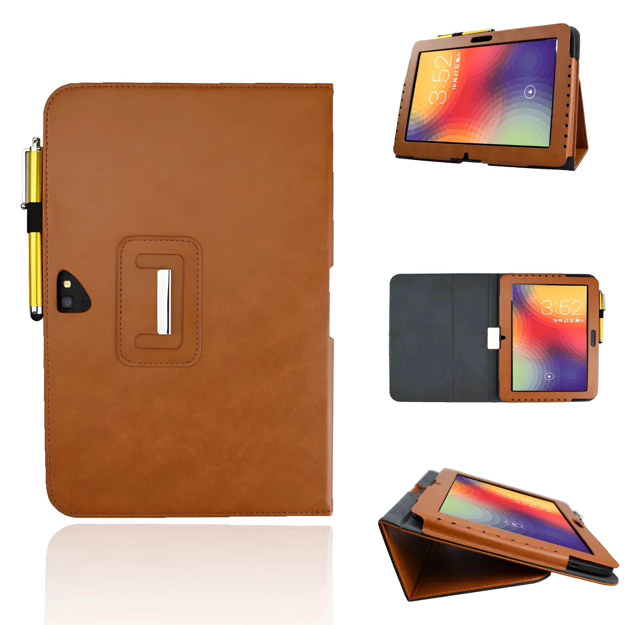 Black imitation leather back clip case for Google Pixel 10 tablet