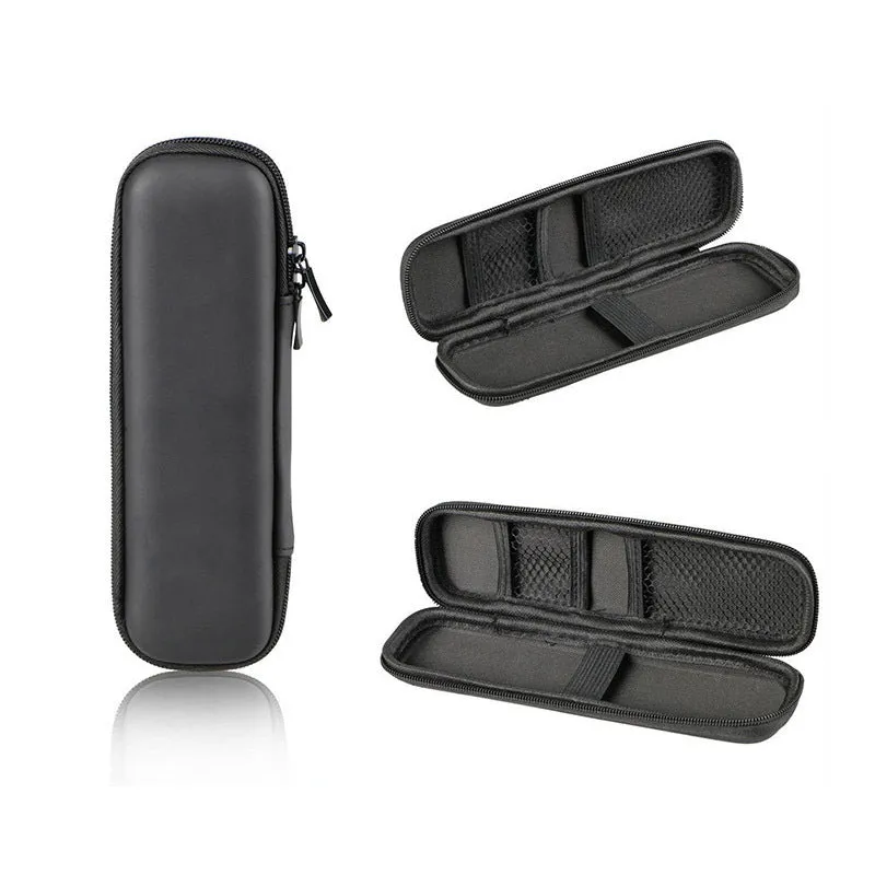 Black multifunctional stationery box storage bag in square shape with solid colour finish, composite material, available in multiple sizes.