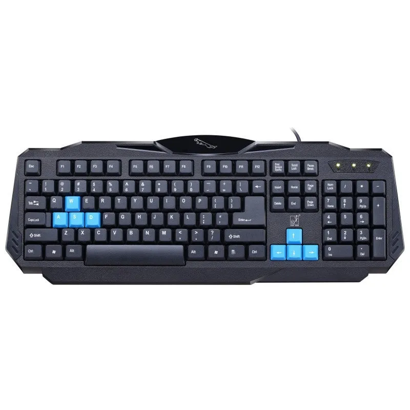 Wireless keyboard and mouse set in black plastic with USB receiver