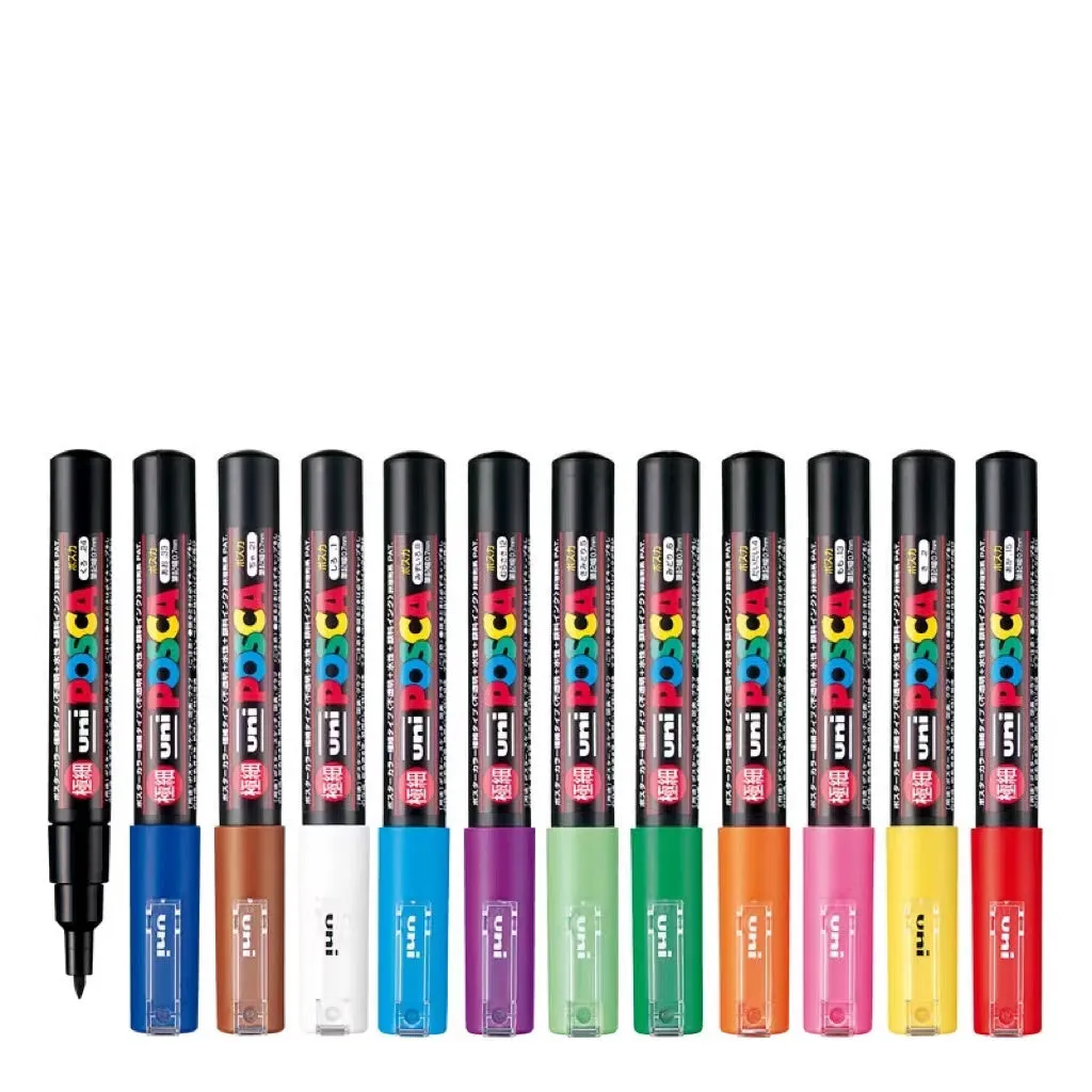 Doodle pen with fine 0.7mm tip, 15cm plastic case, marking any surface