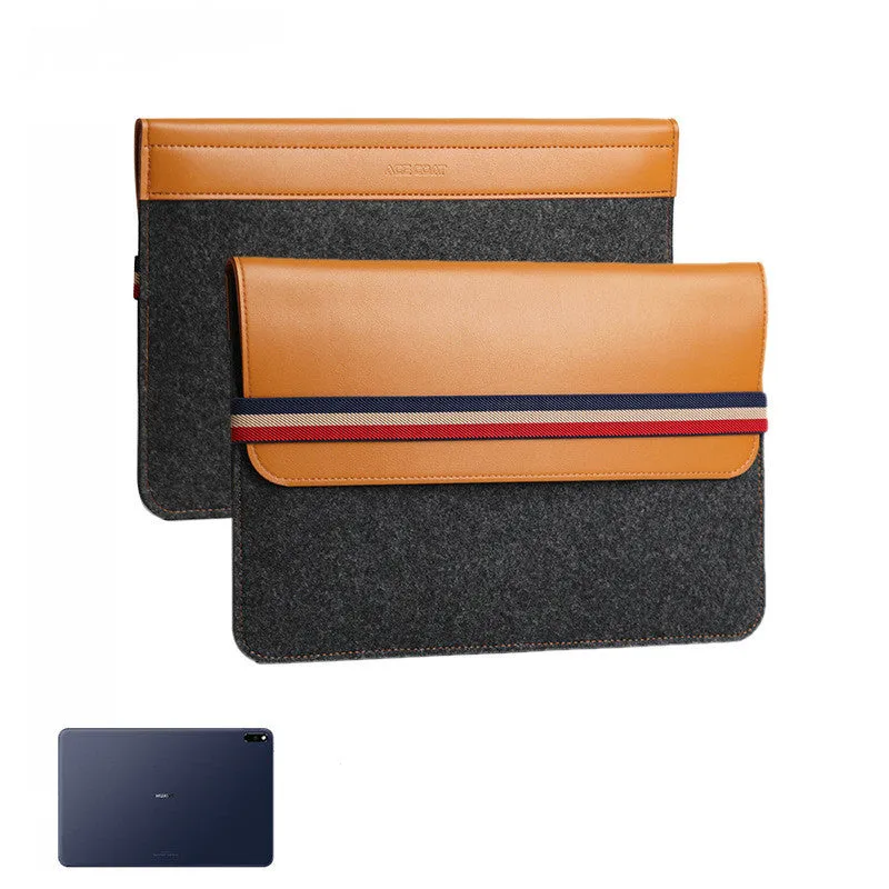 Huawei tablet case in non-woven fabric with zipper pocket, standard colour, conventional size, protective sleeve for notebook