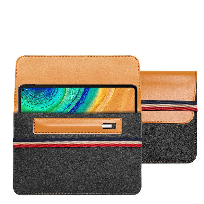 Huawei tablet case in non-woven fabric with zipper pocket, standard colour, conventional size, protective sleeve for notebook