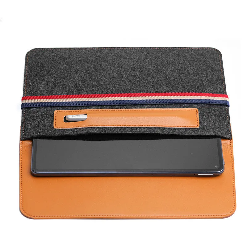 Huawei tablet case in non-woven fabric with zipper pocket, standard colour, conventional size, protective sleeve for notebook
