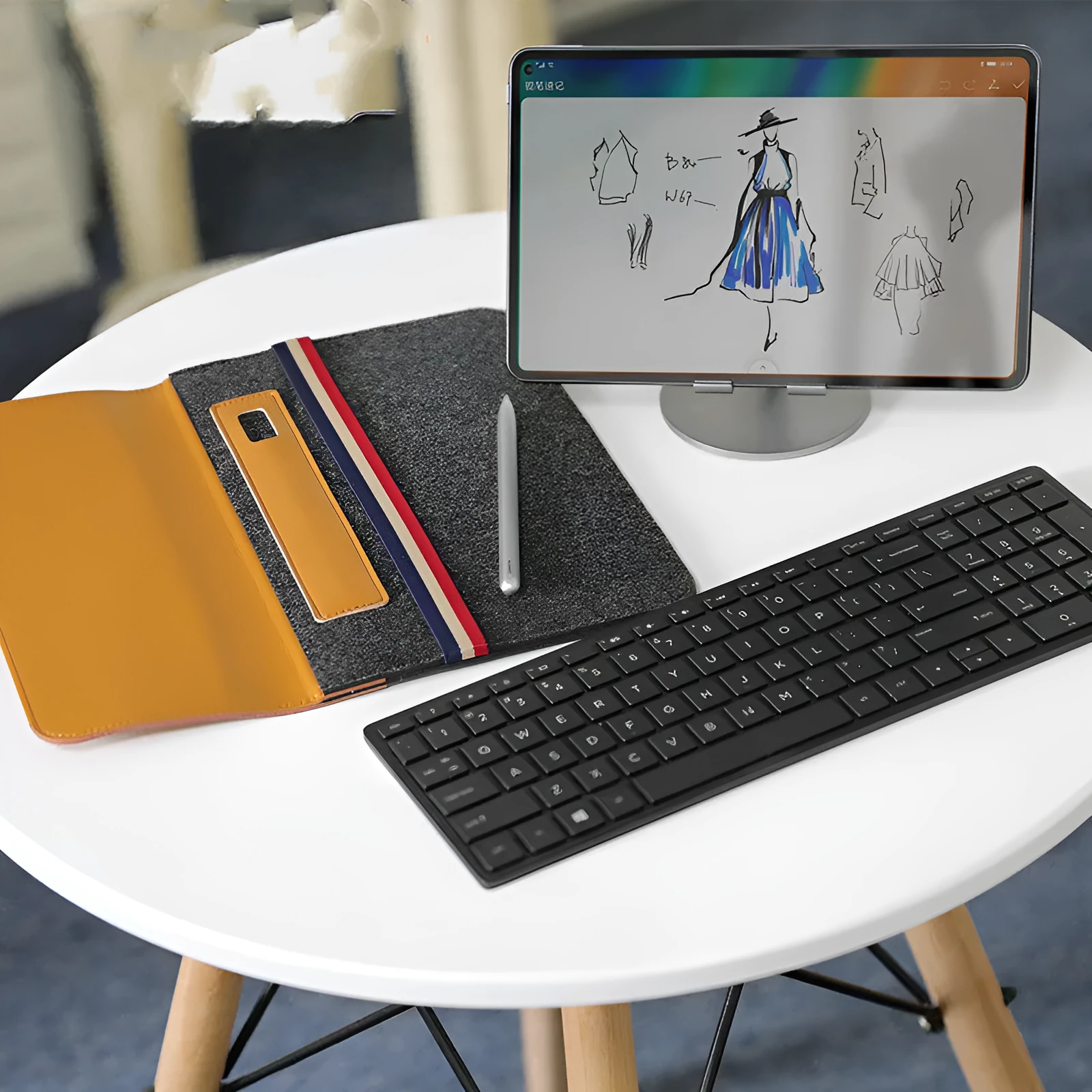 Huawei tablet case in non-woven fabric with zipper pocket, standard colour, conventional size, protective sleeve for notebook