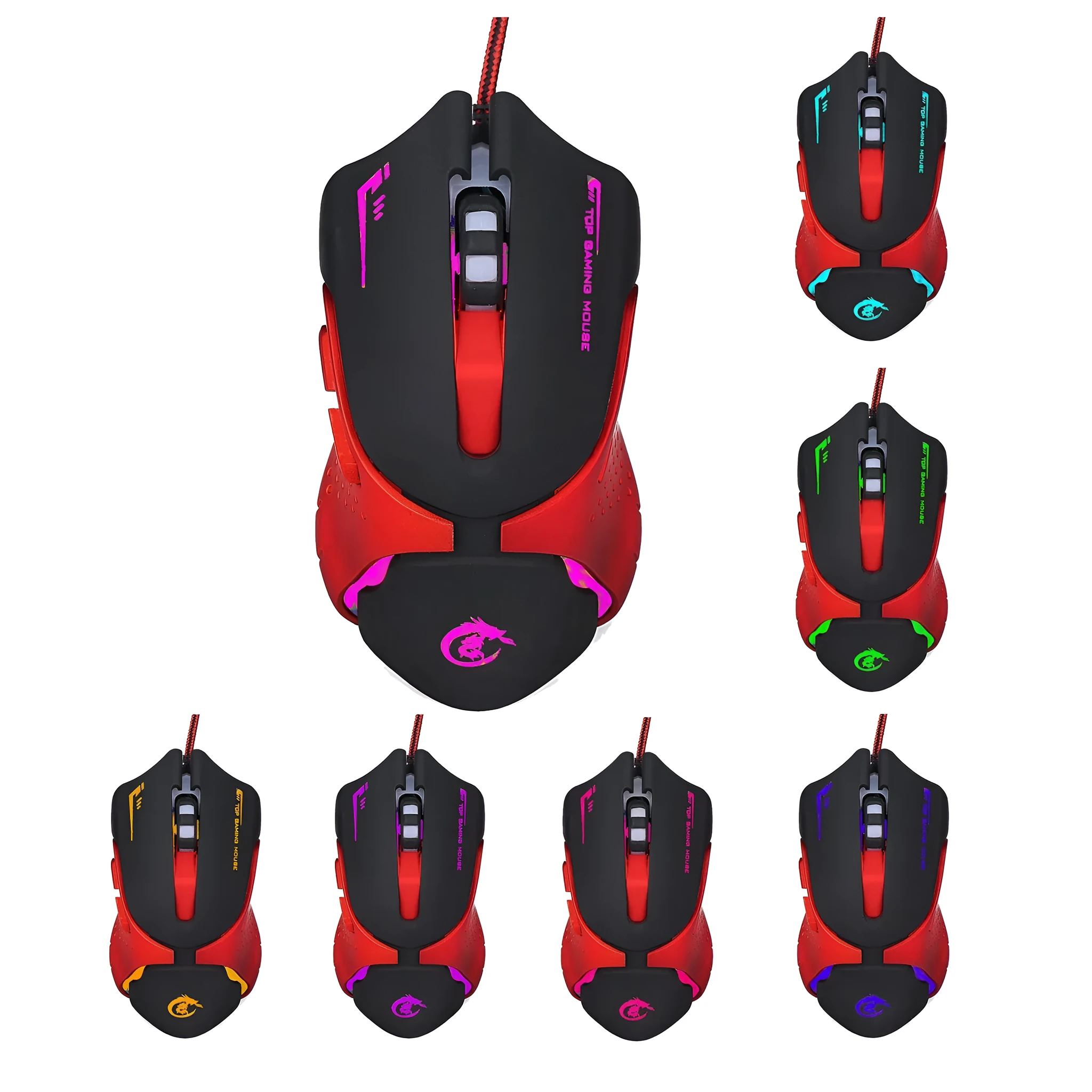 HXSJ A903 black wired optical gaming mouse with 6 buttons and adjustable DPI