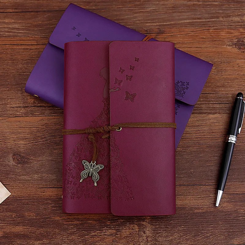 Kraft paper loose leaf diary A8 size 8x12.5cm with 100gsm pages in various cover colours