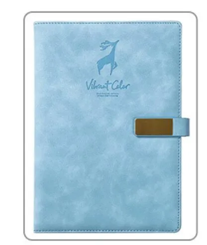 Deer Head Notebook with PU leather cover embossed and gold stamped, open to paper pages