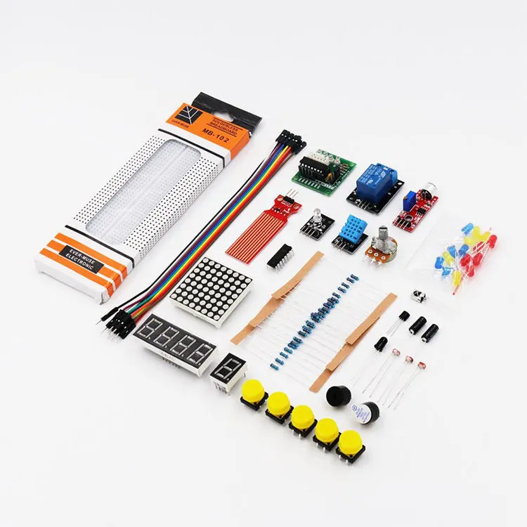 RFID upgraded Arduino starter kit with stepper motor, breadboard, and 33 modules for UNO R3