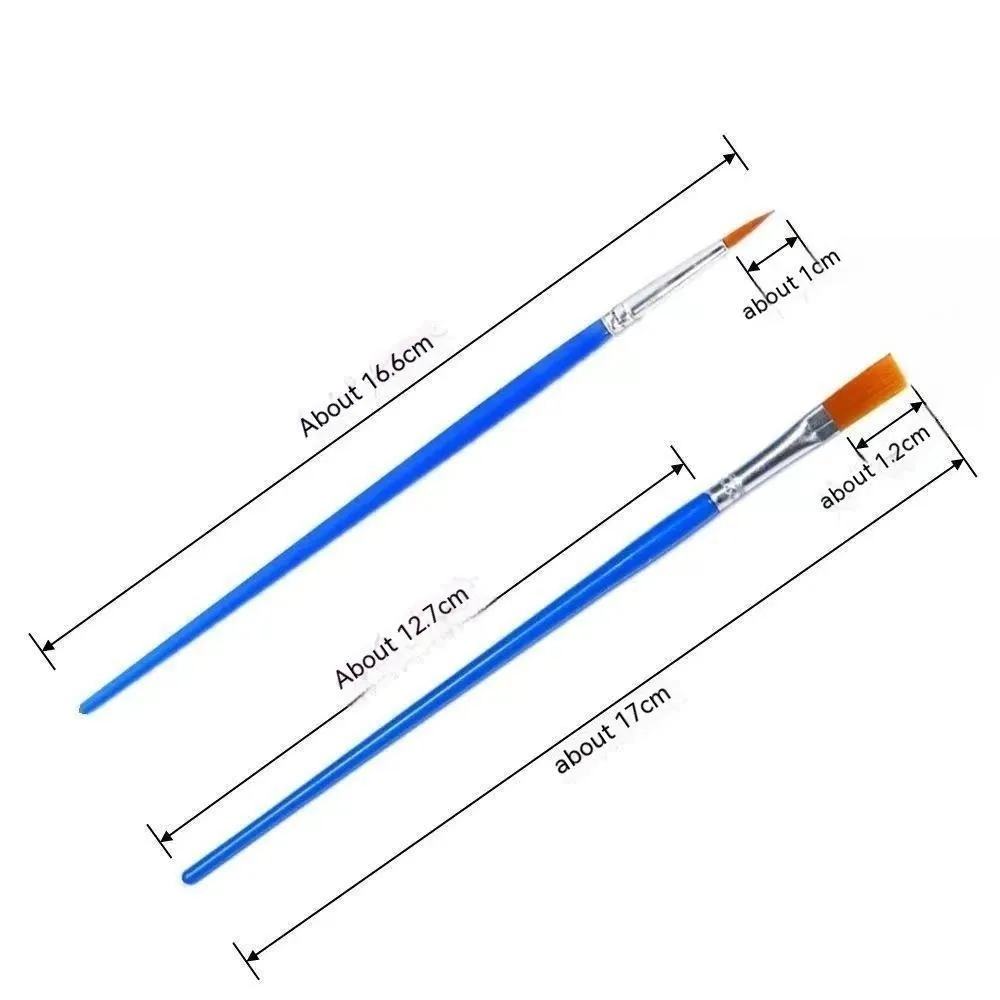 Children's graphic art gouache pen set with flat pen and hook line pen on white background
