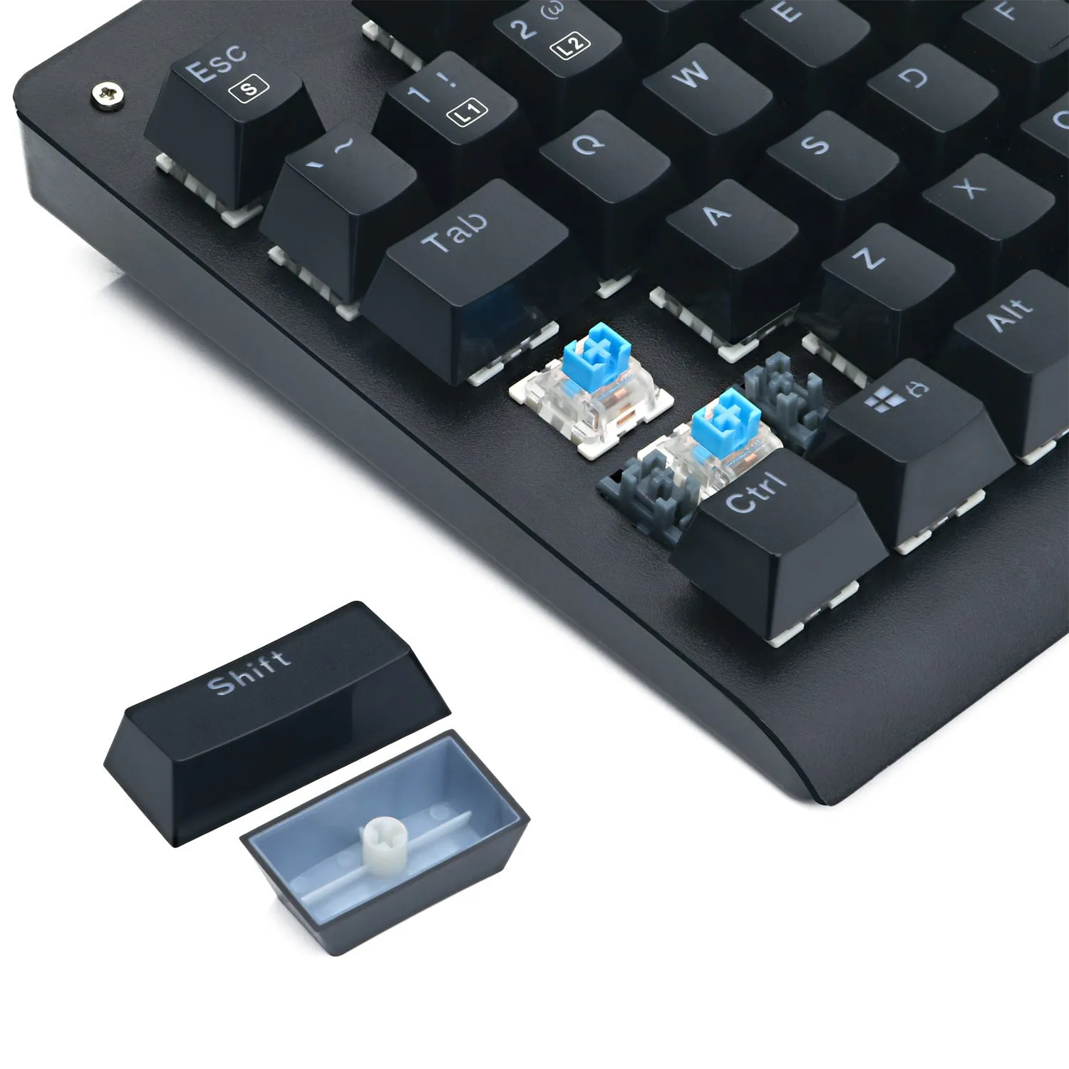 Eagletec KG010 wired mechanical keyboard with 87 keys, backlight, and black ABS build