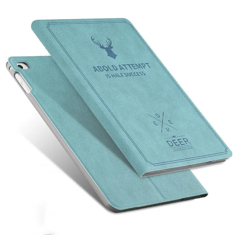 Flat protective cover for iPad in clamshell style, imitation leather exterior, PC inner shell
