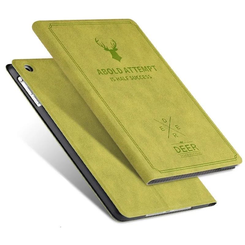 Flat protective cover for iPad in clamshell style, imitation leather exterior, PC inner shell