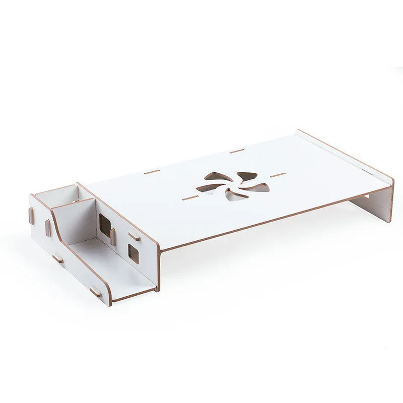 Wooden desktop laptop cooling rack 28x56x8.5cm black white single-layer exhaust stand