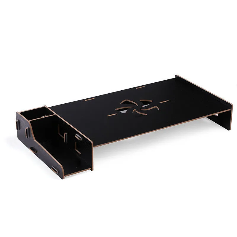 Wooden desktop laptop cooling rack 28x56x8.5cm black white single-layer exhaust stand