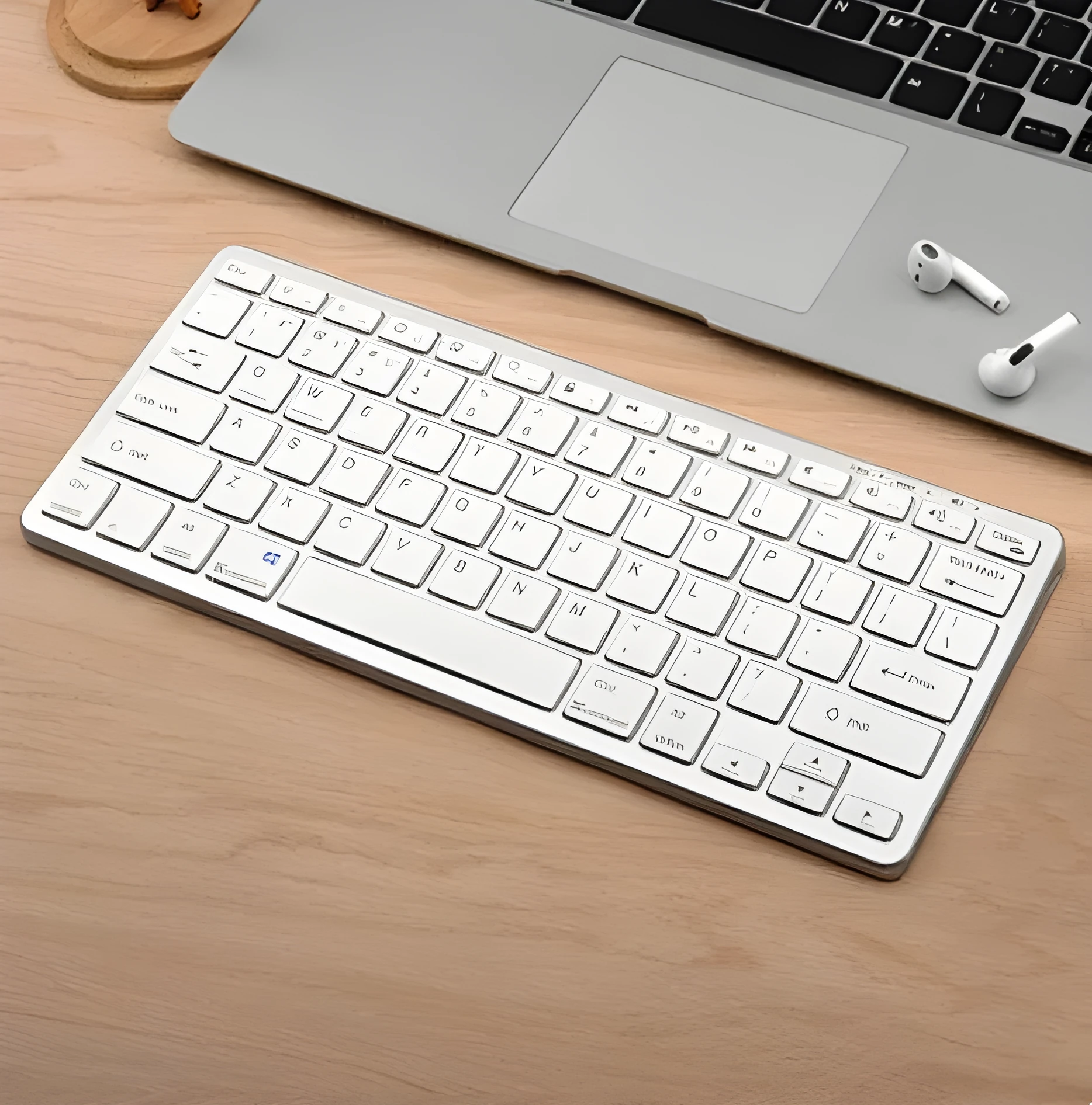 Wireless 2.4G charging silent keyboard mouse set, Bluetooth 3.0, 78 keys, silver white, boxed with mouse and manual