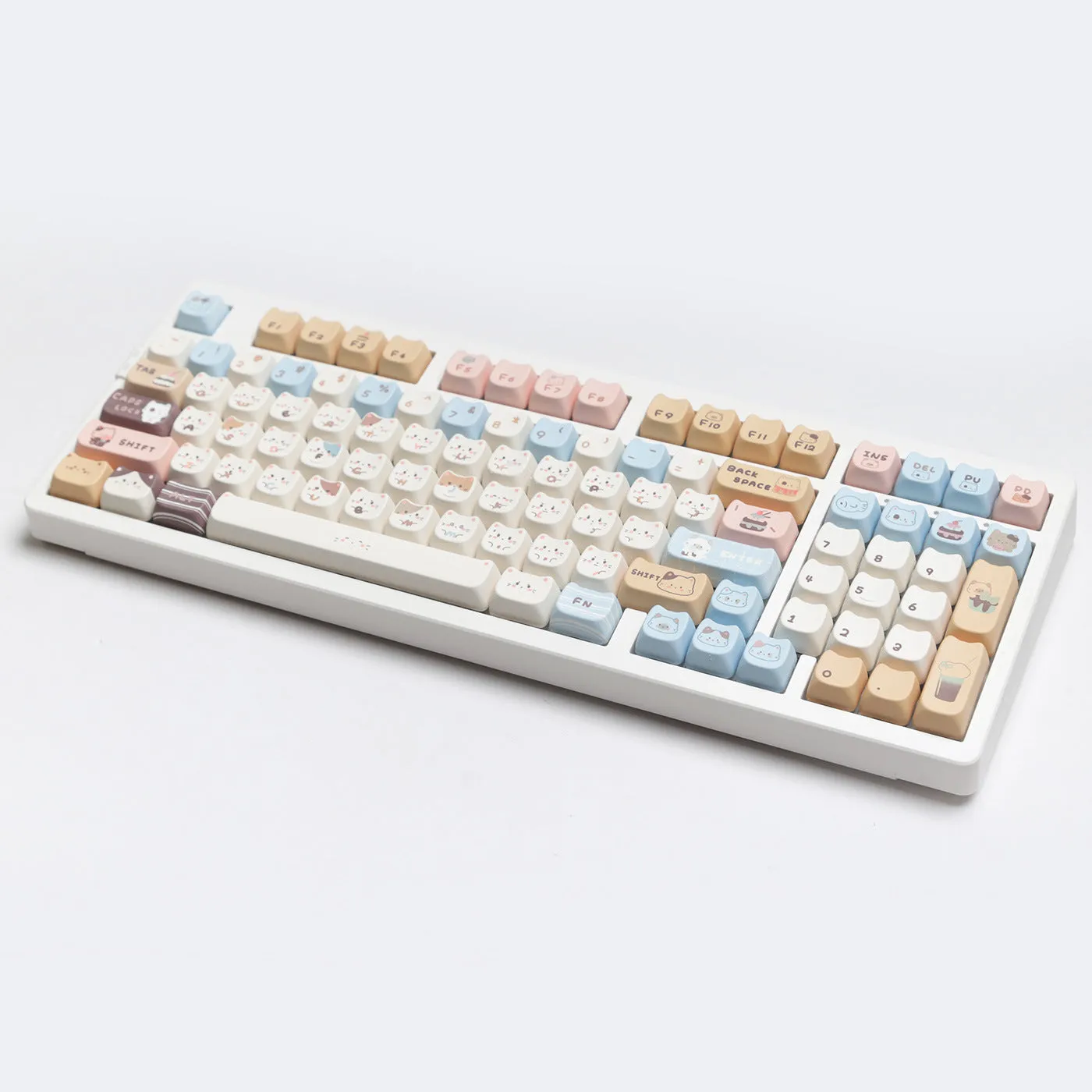 High Sea Salt Cat themed PBT key cap set for mechanical keyboards with sublimation printed designs and two colour suit options