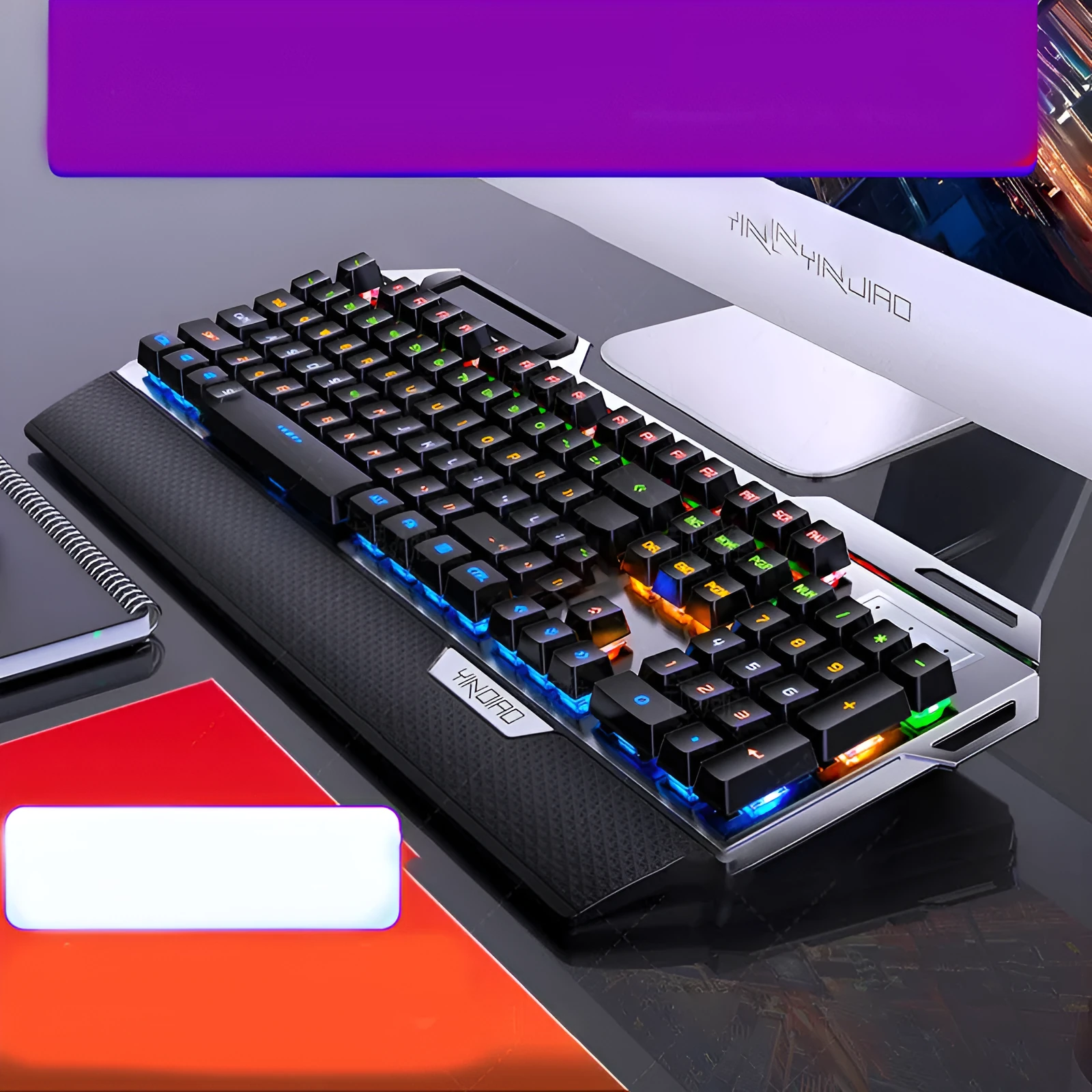 Silver Carving K100 metal mechanical keyboard 108 keys black colour with wired USB cable