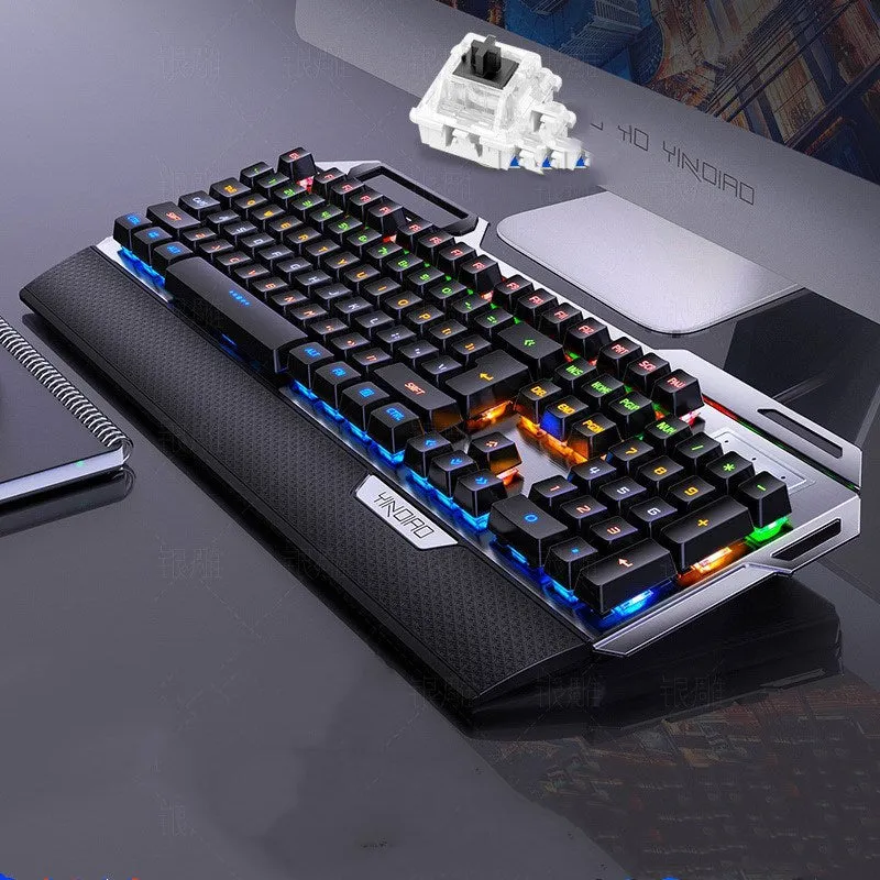 Silver Carving K100 metal mechanical keyboard 108 keys black colour with wired USB cable