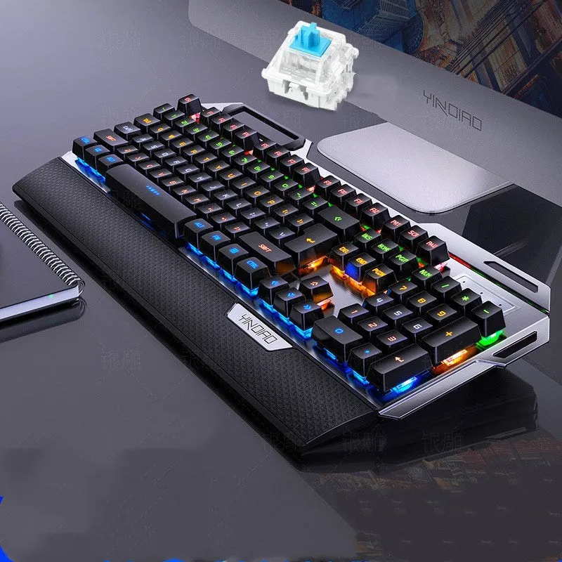 Silver Carving K100 metal mechanical keyboard 108 keys black colour with wired USB cable