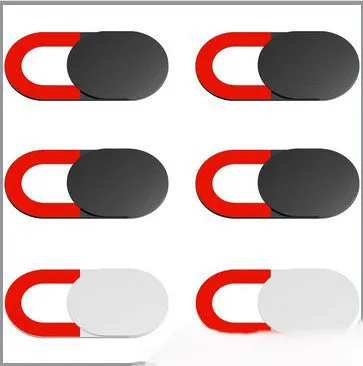 Camera privacy cover slide in oval plastic shape for phone or laptop webcam