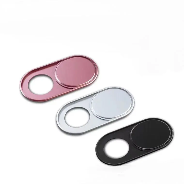 Camera privacy cover slide in oval plastic shape for phone or laptop webcam