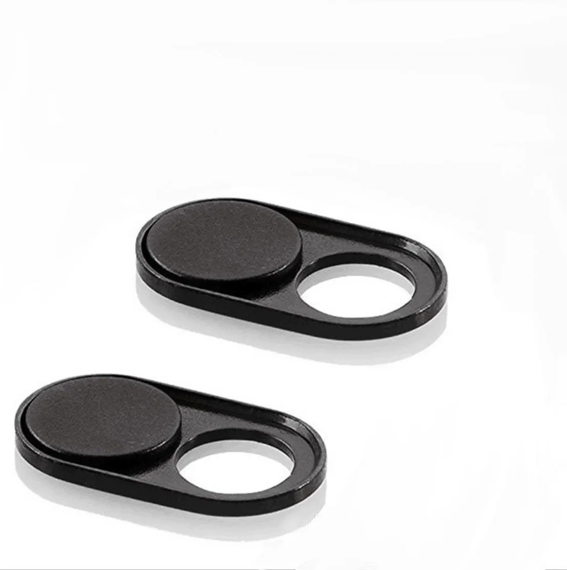 Camera privacy cover slide in oval plastic shape for phone or laptop webcam
