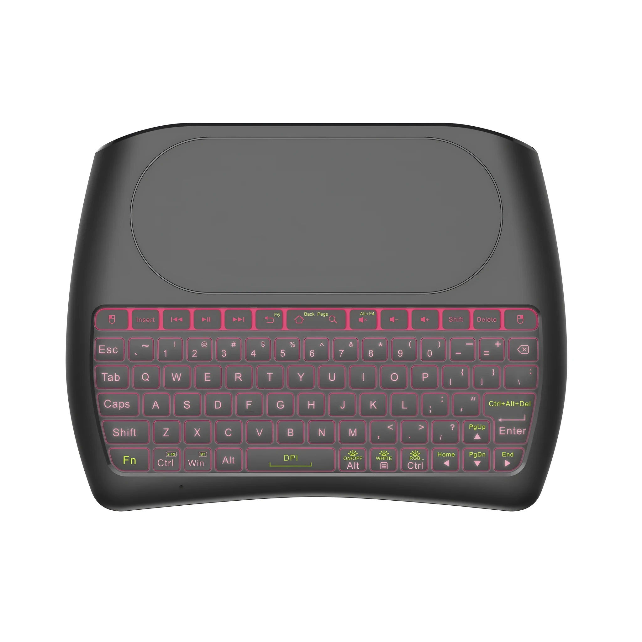 D8 mini dual-mode wireless keyboard with seven-color backlight and USB adapter