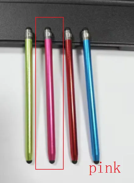Universal two-in-one metal touch stylus pen for mobile phones and tablets in various colours.