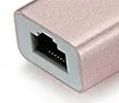 USB 3.0 to RJ45 Type-C Ethernet adapter hub in Champagne Gold, compact size 85x23.5x16.5mm