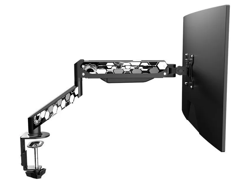 All steel rotating lifting monitor stand for 17-27 inch screens with keyhole fixture fixing, in black and white sticker finish