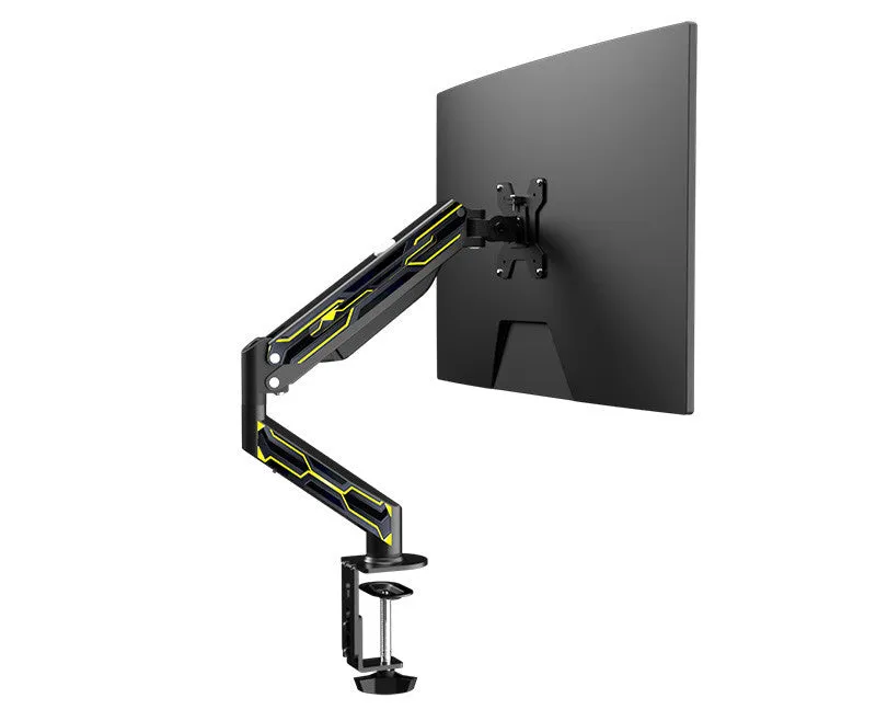 All steel rotating lifting monitor stand for 17-27 inch screens with keyhole fixture fixing, in black and white sticker finish