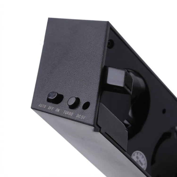 Black PS4 host turbo fan with dual DC5V cooling fans and temperature control, includes AC adapter