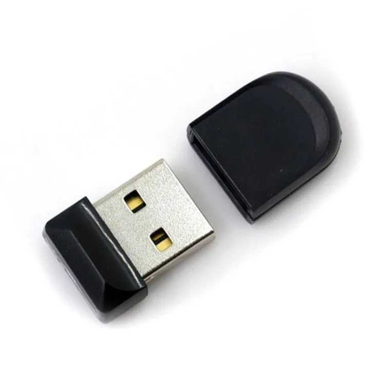 Black plastic USB 2.0 flash drive 2GB capacity compact size