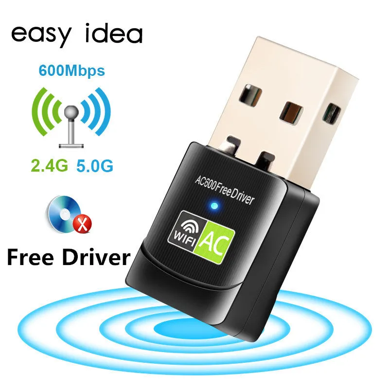 KR27AC mini USB wireless network card 600Mbps in black compact size