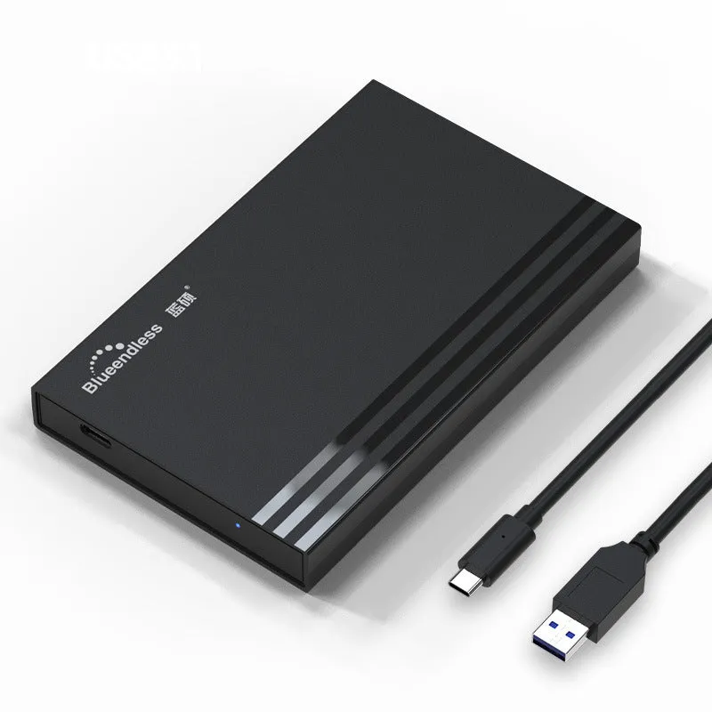 External hard disk enclosure USB 3.0 Type-C for 2.5-inch SATA drives up to 6TB 126x80x14mm PC+ABS
