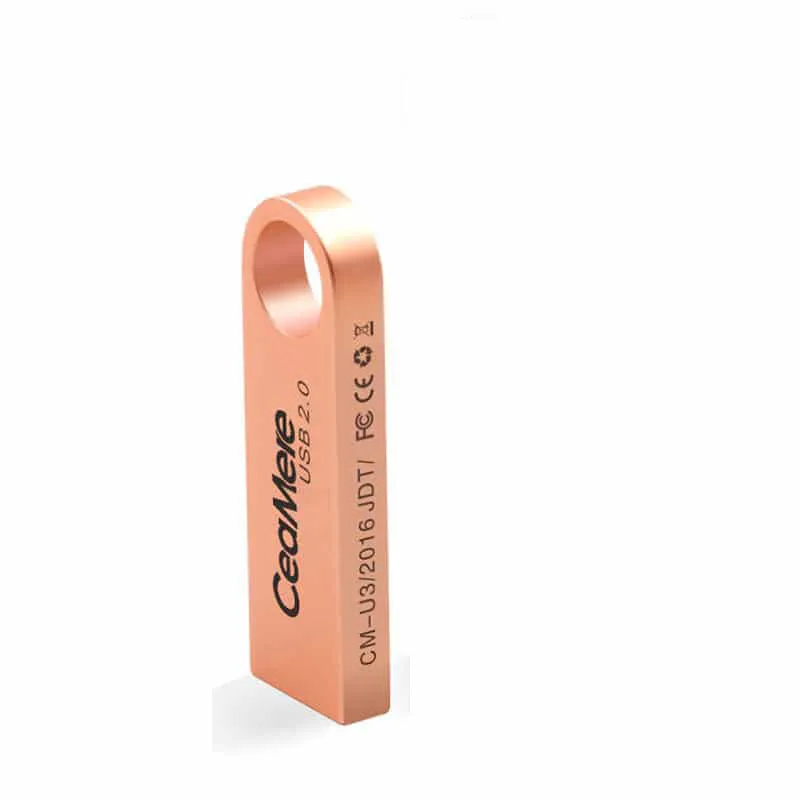 CeaMere metal USB 2.0 flash drive in silver with compact rectangular design