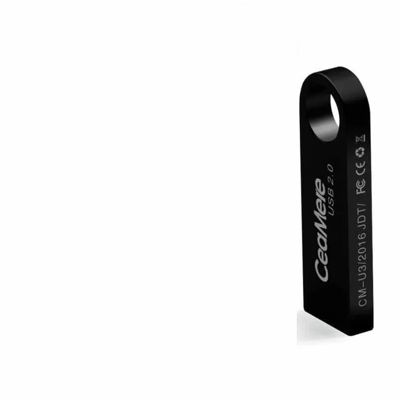 CeaMere metal USB 2.0 flash drive in silver with compact rectangular design