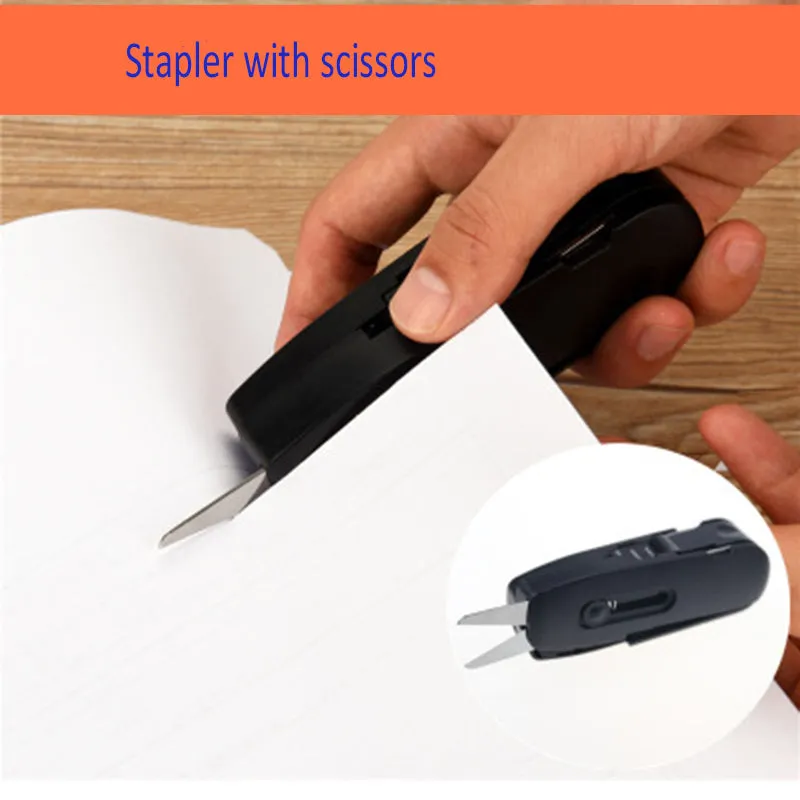 KOONSLED black mini stapler with staple remover on a white surface