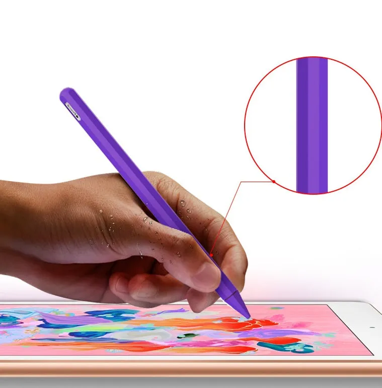 Silicone frame-style stylus pen holder for Apple Pencil 2nd Gen in pink, compatible with iPad.