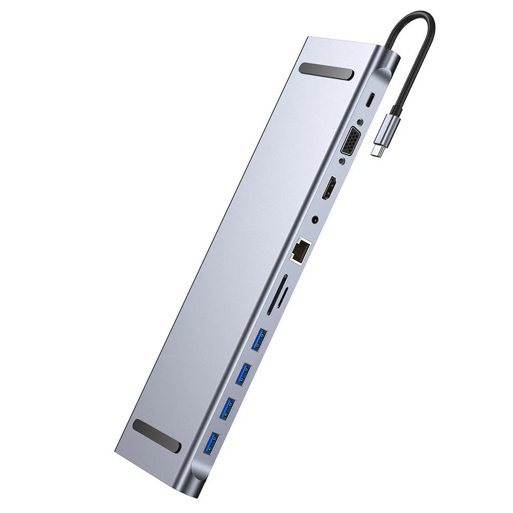 11-in-1 Type-C docking station for Macbook and laptop with private mould design and Gigabit transmission