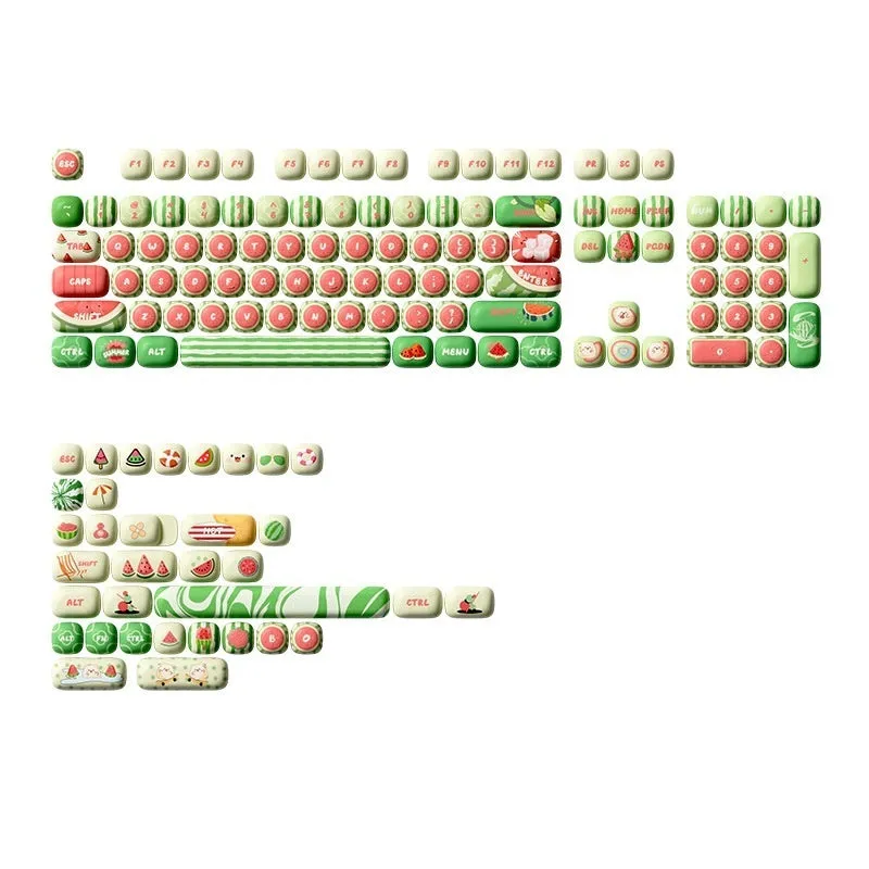 Watermelon themed mechanical keyboard key caps with five-sided sublimation printing