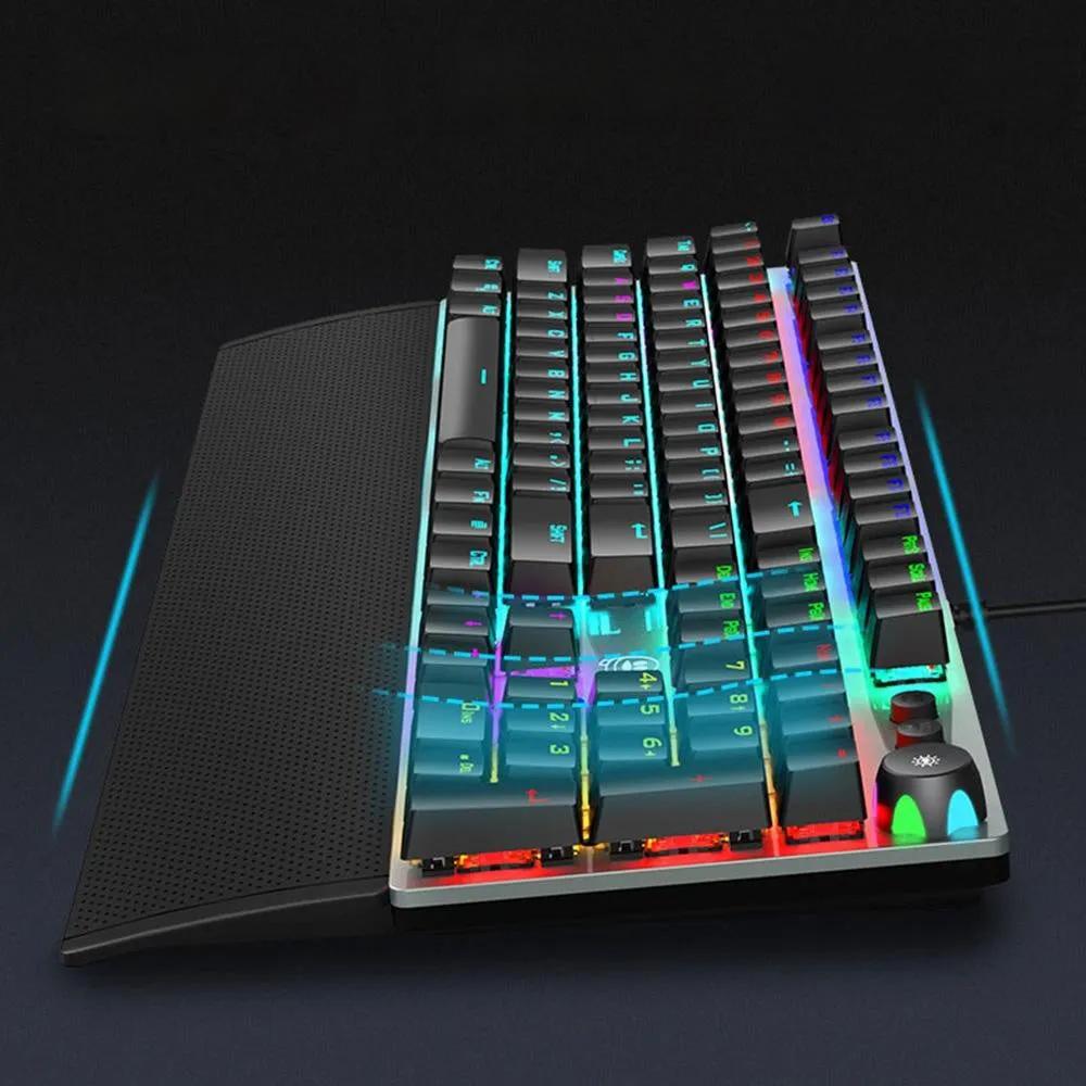 Rainforest Tarantula mechanical film gaming keyboard with magic colour finish and USB wired connection