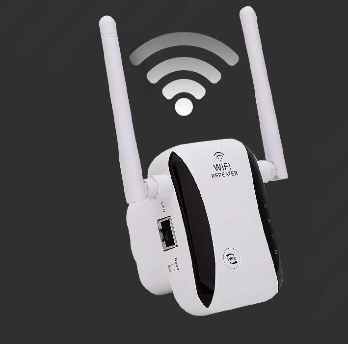 Wireless repeater booster network signal amplifier with EU plug and RJ45 cable