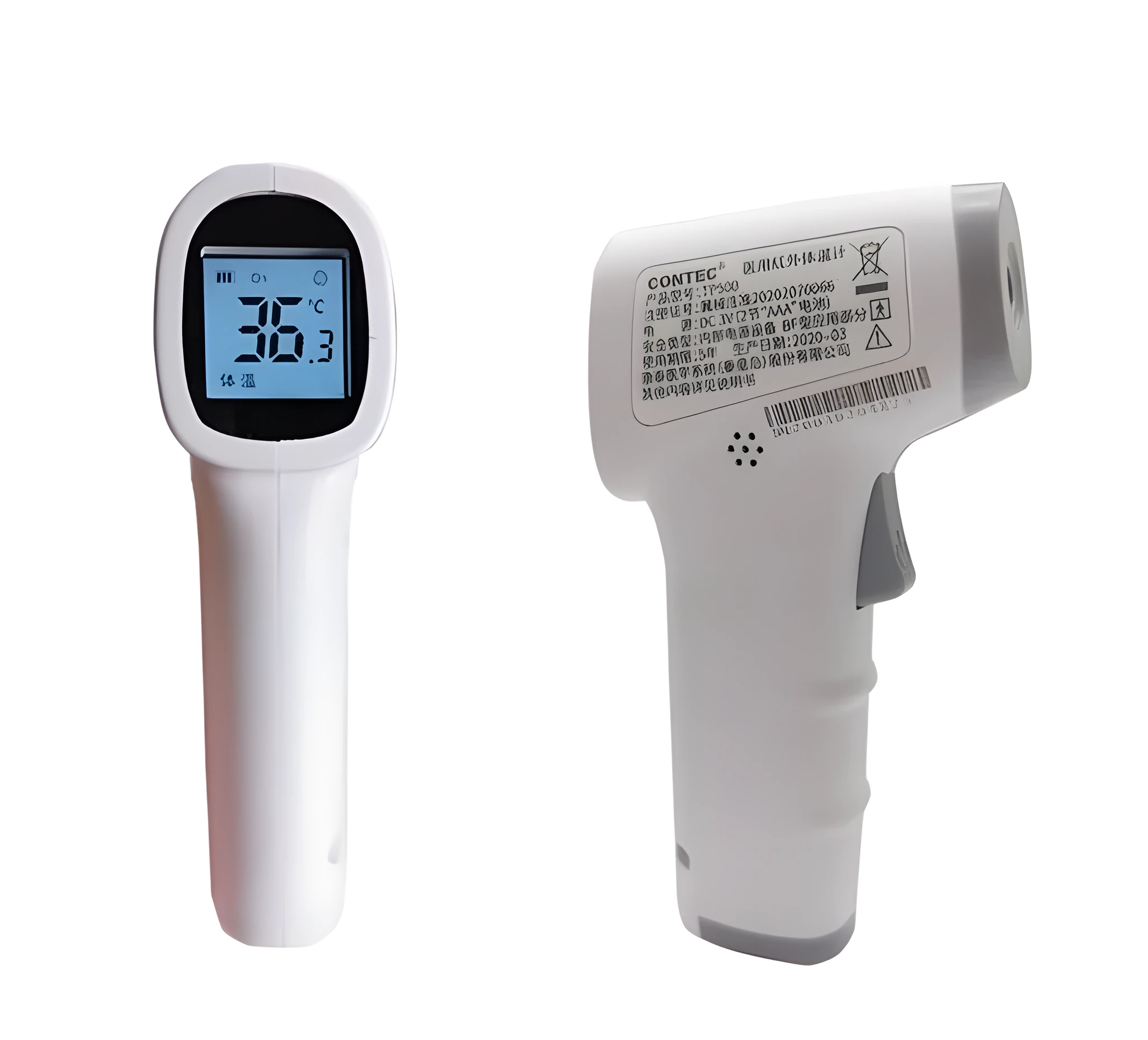 White TP500 medical infrared thermometer for non-contact forehead temperature measurement