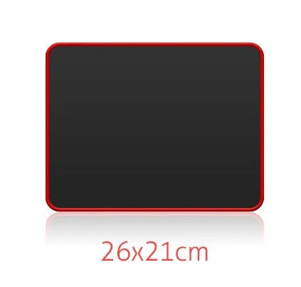 Large black and red stitched edge non-slip rubber mouse pad with multiple size options