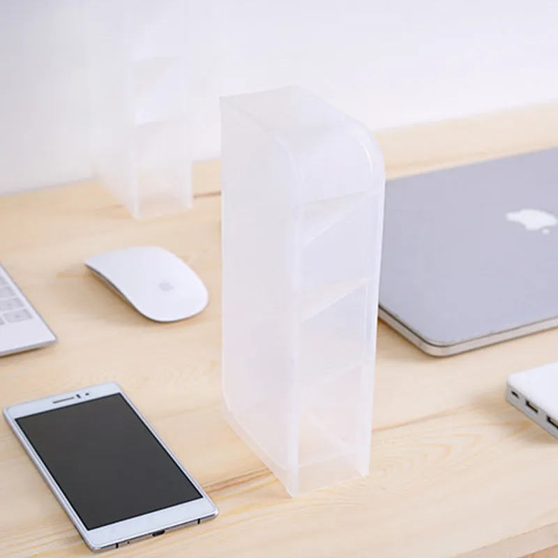 Ins book stand bookshelf with black storage box and divided grid pen holder on a desk