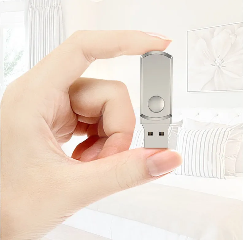 Metal USB flash drive for iPhone in Gold, 128GB or 256GB capacity, compact and portable