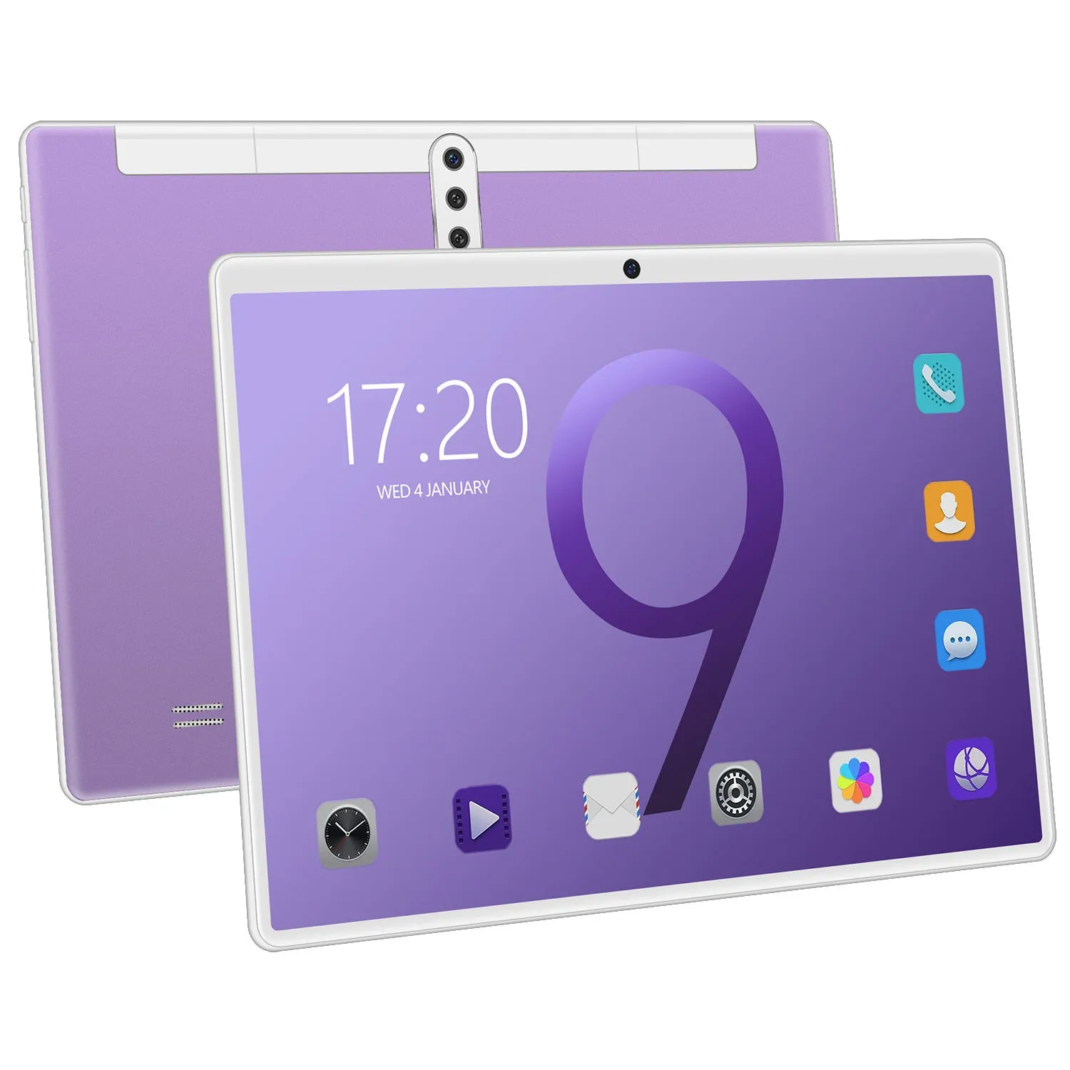 10 inch tablet PC in black with IPS screen, GPS, and dual SIM slots