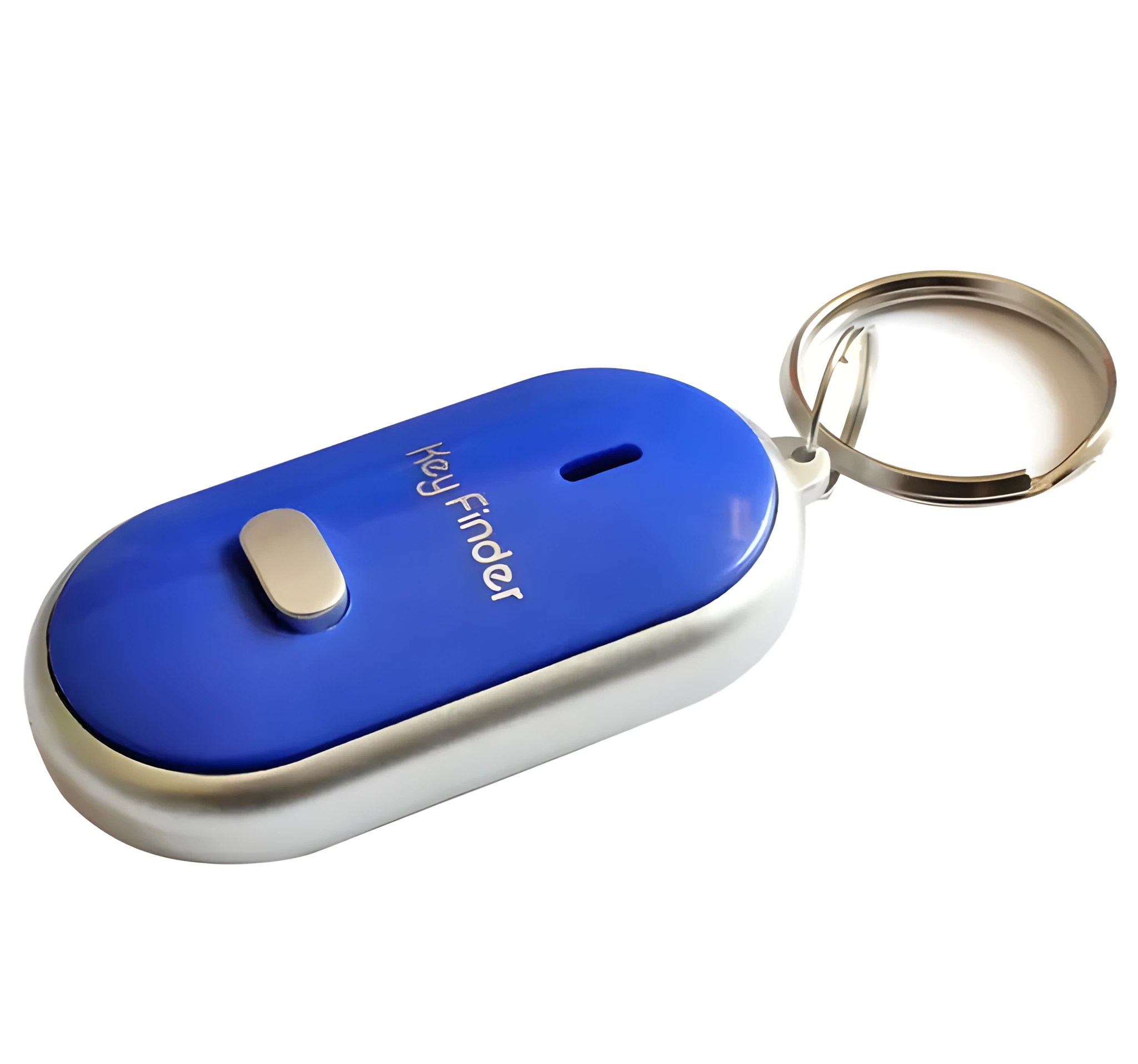 Voice control key finder whistle in black plastic casing with switch on back