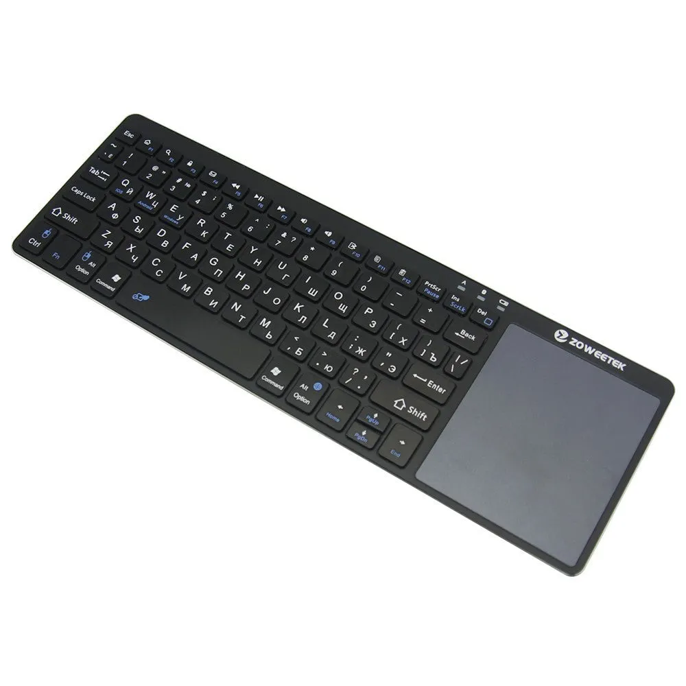 Zoweetek k12bt-1 mini wireless Bluetooth keyboard with touchpad and aluminium steel cover